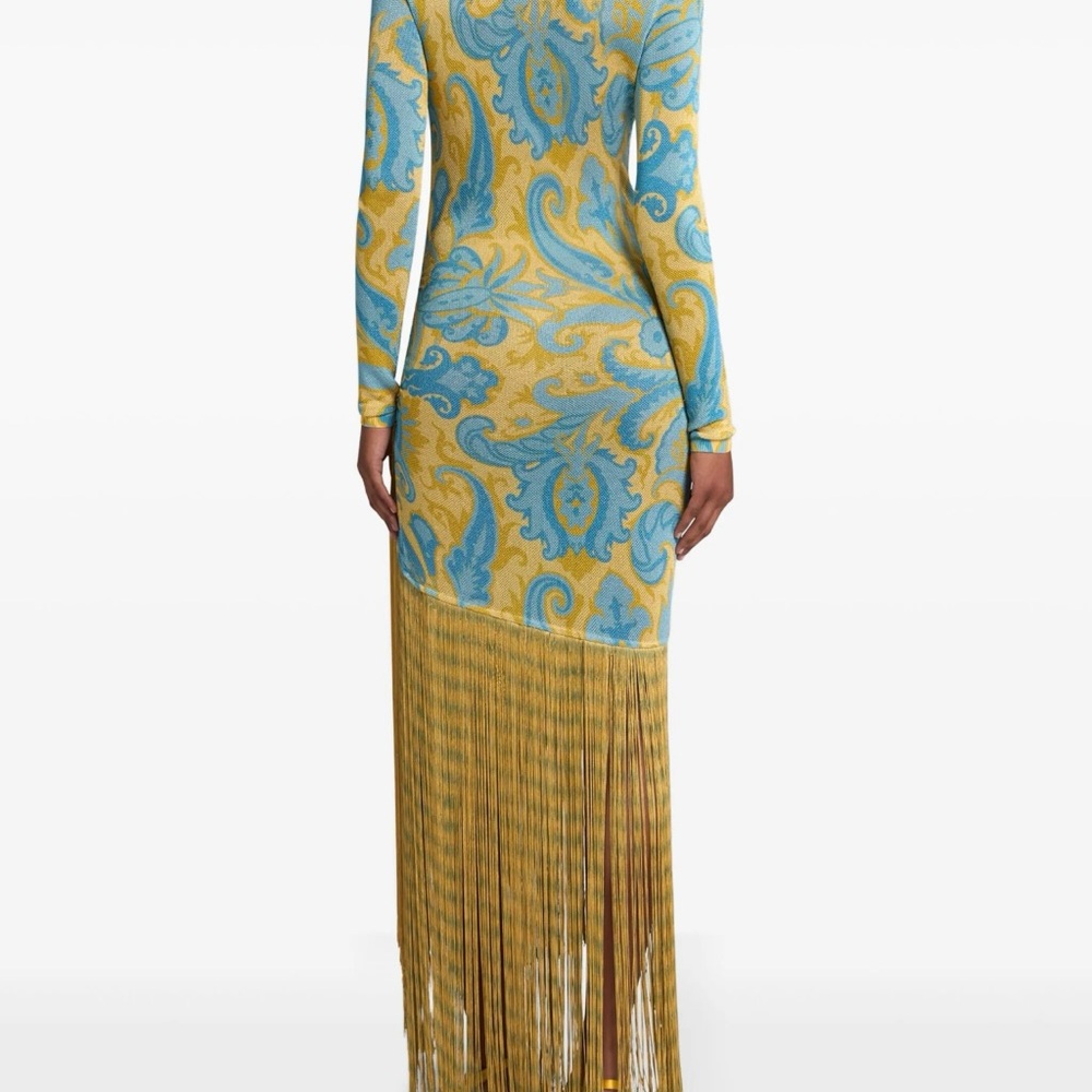 ETRO yellow & blue fringe maxi dress - sold out - 38 - Picture 2 of 13